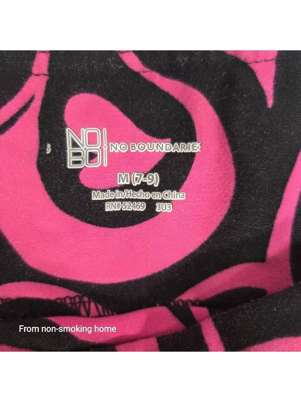 Juniors No Boundaries Leggings M Pink Black Heart Swirl - Picture 6 of 6